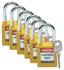 SFTY PADLOCK STEEL 38MM SHA YELLOW 6/PAC